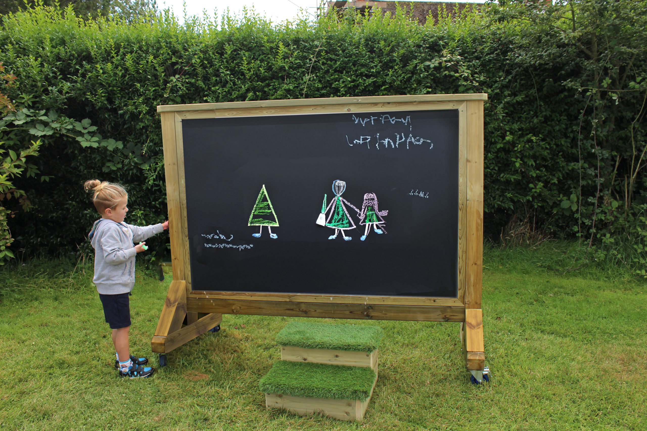 chalkboard on wheels