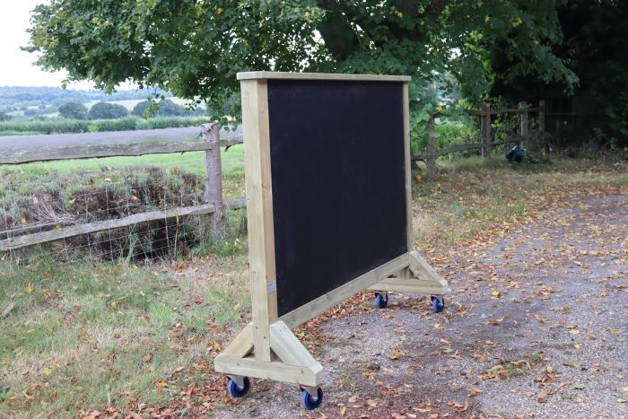 chalk board on wheels