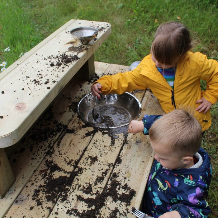 messy mud kitchen